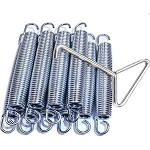 xiulifeifei 6.5" Trampoline Springs Heavy Duty Galvanized Steel Replacement Spring Set ，Come with Free Triangle Hook-Hook(16 Pieces)