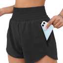 BMJL Women's Athletic Shorts High Waisted Running Short Pocket 2.5" Sporty Shorts Gym Elastic Workout Shorts(XL,Black)