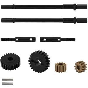 Hard Steel Front and Rear Portal Axle Shaft with Gear for 1/10 RC Crawler Car Axial SCX10 III AXI03006 AXI03007 Wrangler JL AR45 Axle Metal Upgrade Part (Rear)
