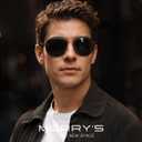 MERRY'S Classic Square Aviator Military Polarized Sunglasses for Men or Women S8636 (55mm)