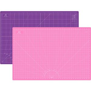 Headley Tools Thickened 24 x 36 Inch Self Healing Sewing Cutting Mat, A1 Rotary Cutting Sewing Mat for Crafts, Double Sided 5-Ply Table Cutting Board for Fabric Quilting Leather Hobby, (Pink/Purple)