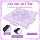Soulchen Purple Flower American Mahjong Mat for Table with Rules, 31.5 x 31.5 inches