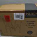 Shower Chair U-Shape Seat (450lb) Heavy Duty - Padded Armrests and Back, Shower Chairs for Elderly and Disabled, Handicap, Shower Chair for Inside Shower, Adjustable Height - Blue