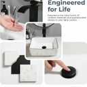 16 inch White Marble Ceramic Vessel Sink for Bathroom - Above Counter Rectangle Bathroom Sink with Faucet and Drain Combo, Modern Design, 16x18 inches