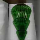 Glass Christmas Tree Light with Timer, Battery Operated Green Lit Xmas Tree Figurine, Lighted Mercury Glass Decor Cordless Cone Crystal Figurine Tabletop Lamp, Light Up rbol de Navidad with Lights