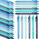 60 Pcs Inspirational Pens Bulk Employee Appreciation Gifts Motivational Retractable Ballpoint Pens with Sayings for Teacher Employee Volunteer Nurse Baby Shower(Blue, Thank You)