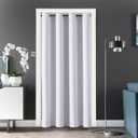 ChrisDowa Blackout Door Curtains for Doorway Privacy, Grommet Closet Curtain for bedroom closet door, Thermal Insulated Temporary Door Cover Room Divider Curtain (1 Panel, Greyish White, 52 x 80 Inch)