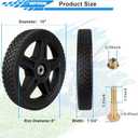 2 Pack 10" Lawn Mower Wheels, Push Mower Wheel kits Includes Bolts & Nuts, Fit Standard Pressure Washer, Garden Cart, Air Compressor, Wheelbarrow, Handtruck, Generator Wheel, Lawn Tractors