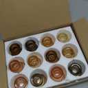 WDHODEC Glass Candlestick Holders 12PCS Taper Candle Holders for Table Centerpiece Vintage Colorful Candle Sticks for Wedding, Party and Birthday Table Decoration(Brown)