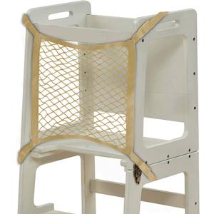 Learning Tower Safety Net  NET ONLY  Anti-Fall Guard for Open-Back Kitchen Step Stools  Fits 17 Openings (Beige, 17" W x 17" H)