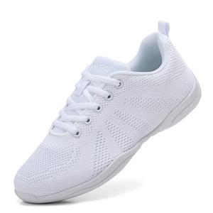 Breathable Cheer Shoes for Girls Women Youth Athletic Training Tennis Walking Competition Tumbling Dance Shoes White Size 37