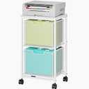 Rolling File Cart with 2 Storage Drawers,Under Desk Storage Cart