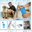 Dog Paw Cleaner Kit for L/XL Dogs - Quick Clean No Full Bath, 2-in-1 Paw Wash Cup with Detachable Silicone Brush Head, Includes Bath Brush & 3 Absorbent Towels, Blue