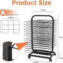 Art Drying Rack for Classroom,Art Storage Rack with 28 Removable Shelves,Metal Paint Drying Canvas Stand with Lockable Wheels, 15.15 x 10.8 inches