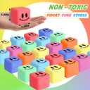 16 Pack Mini Slow Rising Stress Cube, Square Fidget Ice Cube Stress Balls, Stretchy Fidget Toy for Anxiety Stress Relief, Classroom Prize Cube Squishies for Adults Kids Children Teens Party Favors