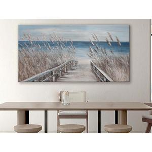 Beach Wall Art Prints: Modern Large Tropical Coastal Landscape Canvas Bedroom Blue Ocean Picture Relaxing Living Room Sea Scene Painting Horizontal Summer Seascape Artwork Decor (48L" x 24W")