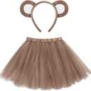 Halloween Bear Costume Accessories Set Bear Ear Headband Tutu Skirt for Halloween Cosplay Party Fancy Dress Ball.