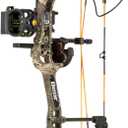 Bear Archery Royale Ready to Hunt Compound Bow Package for Adults and Youth, 12- 27 Draw Length, 5-50 Lbs Draw Weight, Up to 290 FPS, Limbs Made in USA (True Timber Strata)