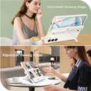 Fingic for Samsung Z Fold 6 Case[with S Pen( not the original Galaxy Z Fold 6 stylus )&with 9H Screen Protector & S Pen Slot]with Hidden Stand Heavy Duty Luxury Slim Protective Phone Case, Cream White