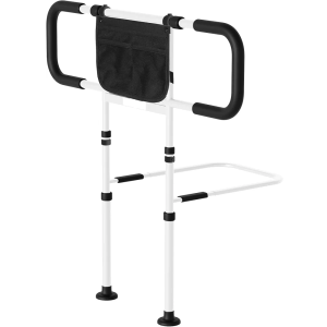 Bed Rails for Elderly Adults Safety: Adjustable Heights Bed Cane with Storage Pocket, Non-Slip Handle, Motion Sensor Light, Bedrails for Elderly Adults Grab Bar Bed Handrails, Can Withstand 400LB