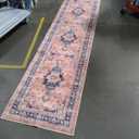 Washable 2x6 Hallway Runner Rug: Vintage Water Resistant Kitchen Entryway Rug Ultra Soft Living Room Bedroom Carpet Thin Non Slip Indoor Floor Mat for Bathroom Laundry (2 X 6,Orange)