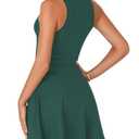 LYANER Women's Tank A Line Mini Dress Sleeveless Flared Swing Cocktail Party Mini Short Dress Dark Green# XX-Large