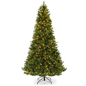 8 FT Artificial Xmas Tree with 1498 PVC Branch Tips 880 Warm White LED Lights