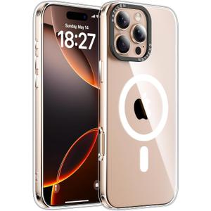 Magnetic for iPhone 16 Pro Max Case, Compatible with MagSafe, [Never Yellowing], 3.0mm Thicken Military-Grade Protection Shockproof Cover for 16 Pro Max 6.9", Clear