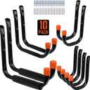 HORUSDY 10-Pack Heavy Duty Garage Storage Hooks Assorted Utility Hooks, 9", 7", 5", 3.5", 3" Two Each (Black)