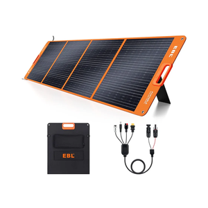EBL 200W Portable Solar Panel for Power Station, Waterproof IP65 Foldable Solar Panel with MC-4 Anderson Output Connector for RV, Camping, Blackout
