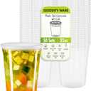32oz-Deli Containers with Leakproof Lids-50 Pack BPA-Free Plastic Microwaveable Clear Food Storage Container Premium Heavy-Duty Quality, Freezer & Dishwasher Safe