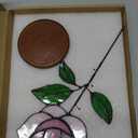 Stained Glass Flowers, Stained Glass Rose with Wood Base,Suncather Decor Mother's Day Birthday Gifts for Women, Home Party Tabletop Decorations