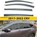 Window Visors Compatible with 2017-2022 Honda CRV CR-V Smoke Tint with Chrome Trim Outside Mount Tape On/Clip On Style PMMA Sun/Rain Guard Vent 4pcs