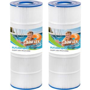PLF120A Pool Filter Replacement for CX1200RE, PXC125, PA120, Ultra-B2, Unicel C-8412, Filbur FC-1293, L x OD:23 1/4" x 8 15/16", 120 sq.ft,2 Pack