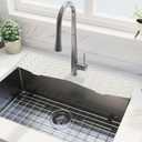 Meiliweser Faucet Mat for Kitchen Sink  24 x 5.1 Extra-Long Silicone Splash Guard with 10 Slope & Upgraded Drainage  Gen 3 Sink Water Catcher & Sponge Holder for Kitchen, Bathroom (White)