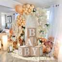 4pcs Baby Boxes with Letters with Burlap Grain,with Printed Letters for Baby Shower,Gender Reveal Party