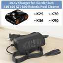 29.4V Power Charger Replacement for iGarden k25 k36 k60 k90 25.2V Battery Robotic Pool Cleaner K Series Adapter Charger