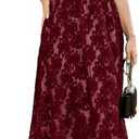 RWJ Women's Plus Size Wedding Guest Dress 2026 Floral Lace Wrap V Neck Sleeveless Formal Cocktail Party Maxi Dresses, 2XL