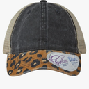 Maddmax Car Art Infinity Her Women's Ponytail High Messy Bun Mesh Back Trucker Baseball Hat Cap Black/Leopard/Khaki pack of 6