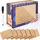 Cash Vault Wooden Savings Box, Piggy Bank for Adults & Kids, Wooden Cash Vault with 7 Stickers, Money Saver Box for 10k Smash Goals, Flag Design 10000 Savings Challenge Box (Pack of4)