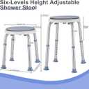 Shower Stool Chair for Inside Shower | Upgrade Small Corner Plastic Stool for Seniors Adult, 360 Swivel Shower Seat Stool for Bathroom (Light-Blue)