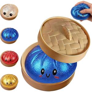 Glitter Dumpling, Glitter Dumpling Squishy with Box (Blue)