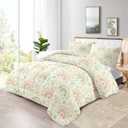 Raphus cucullatus Rainbow Queen Bedding for Girls - Pretty Floral Comforter Set with Flower Pattern