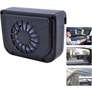 Solar Powered Car Ventilator Window Solar Exhaust Radiator Fan, Window Windshield Auto Air Vent Cooling Fan System Cooler, 15 * 11 * 6CM