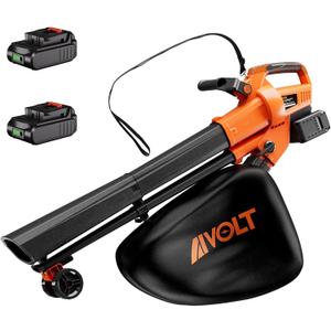 AIVOLT Cordless Leaf Blower Vacuum Mulcher with 40L Bag, 3 in 1 Battery Powered Leaf Blower 40V, 160MPH Air Speed, 4 Speed Modes, with Shoulder Strap, Suitable for Lawn Care, Yard Cleaning