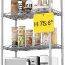 HOMEFORT 6-Tier Wire Shelving, 6 Shelves Unit Metal Storage Rack, Durable Organizer, Perfect for Pantry Closet Kitchen Laundry Organization(Grey) (6 Tiers-21W)
