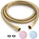 TRIPHIL Kink-free Shower Hoses 71" Extra-long Extension for Hand held Showerhead Tube Replacement 360 Degree Swivel Anti-twist Brass Connector Flexible Metal Stainless Steel Brushed Gold 71-Inch