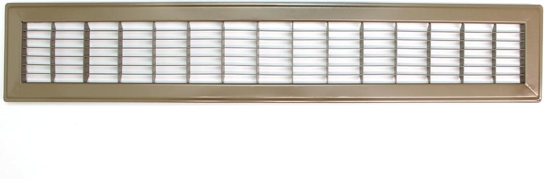 HVAC Premium 6" X 30" or 30" X 6" Heavy Duty Walkable Floor Grille - Fixed Blades Air Grille - Brown [Outer Dimensions: 7.75 X 31.75]