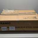 FRANIC 26" Handmade Silver Bar Workstation Sink, 26" x 18" x 8" Stainless Steel Matte Nano Silver Topmount Single Bowl Small Kitchen Outdoor Sink