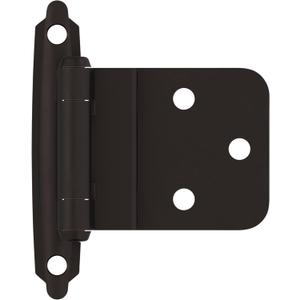 Amerock | Cabinet Hinge | 3/8 inch (10 mm) Inset | Oil Rubbed Bronze | 2 Pack | Self-Closing | Face Mount | Cabinet Door